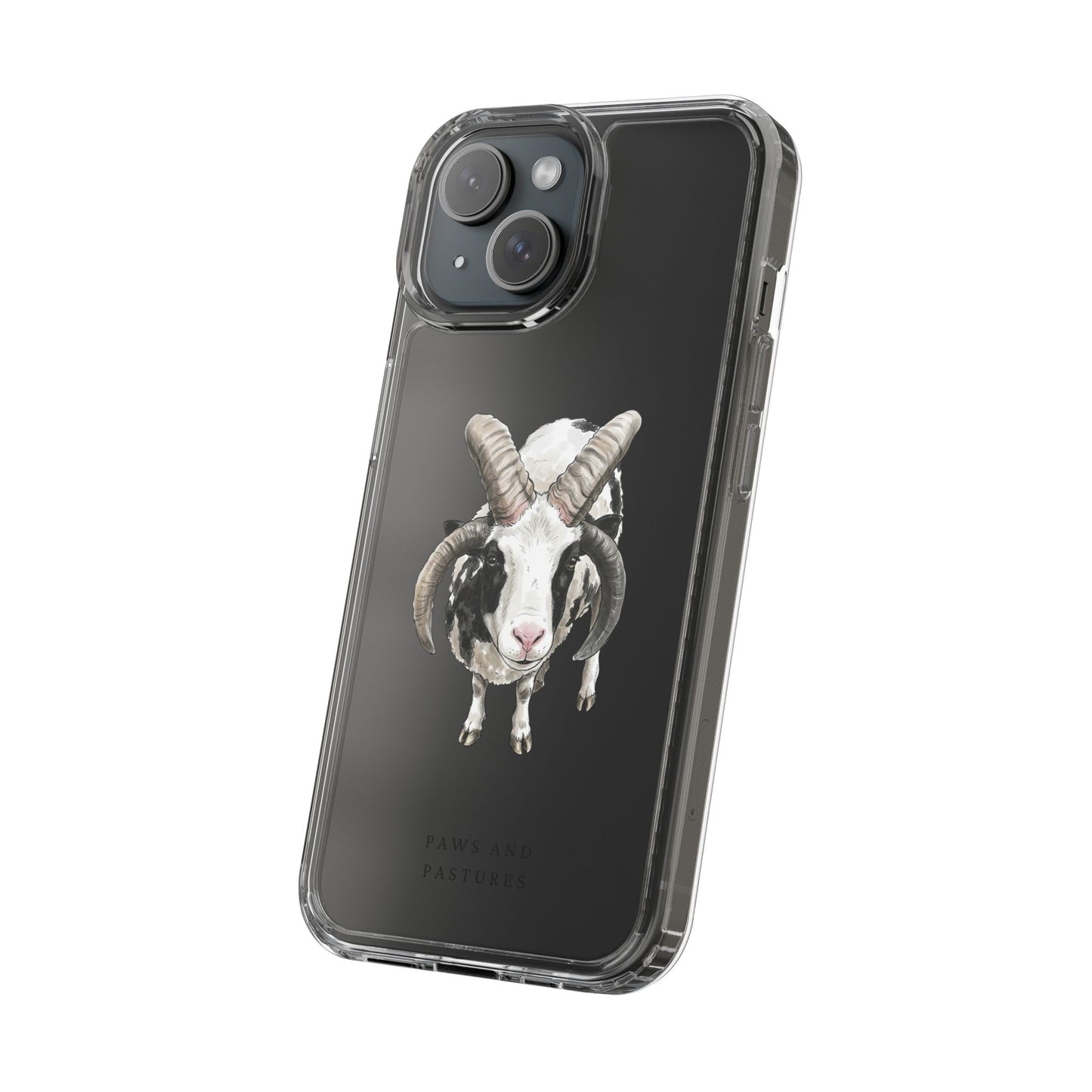Jacob Sheep Clear Phone Case — Cute Goat Illustration Clear Case for Sheep Lovers