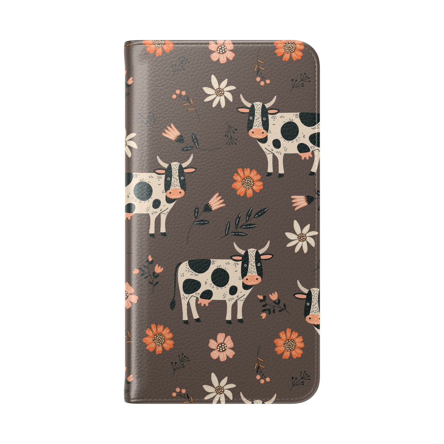 Cow Floral Flip Phone Case – Folklore Farm Pattern Wallet Case