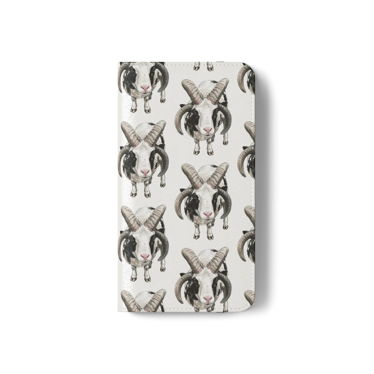 Jacob Sheep Pattern Flip Phone Case — Cute Farm Animal Wallet Cover