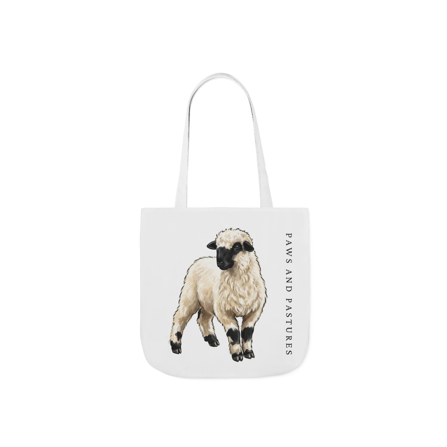 Valais Blacknose Sheep Illustration Canvas Tote Bag