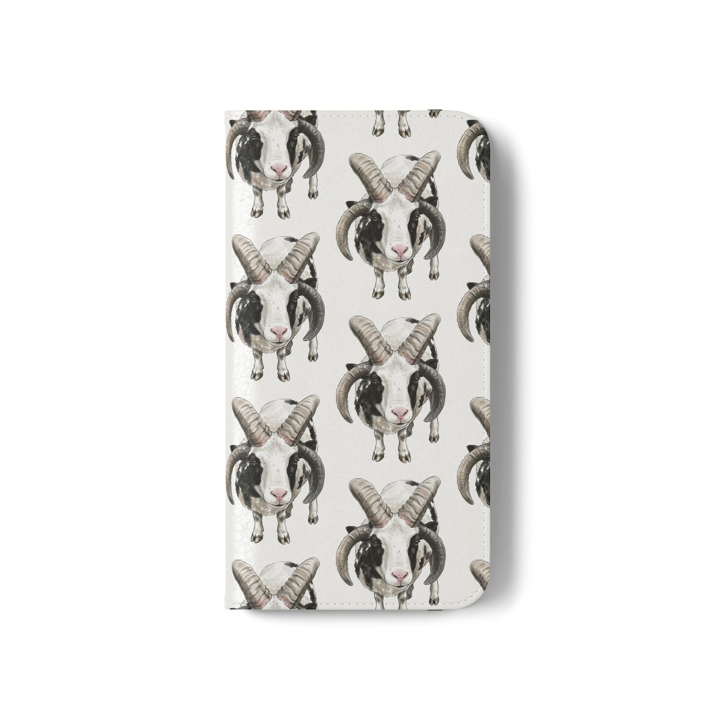 Jacob Sheep Pattern Flip Phone Case — Cute Farm Animal Wallet Cover
