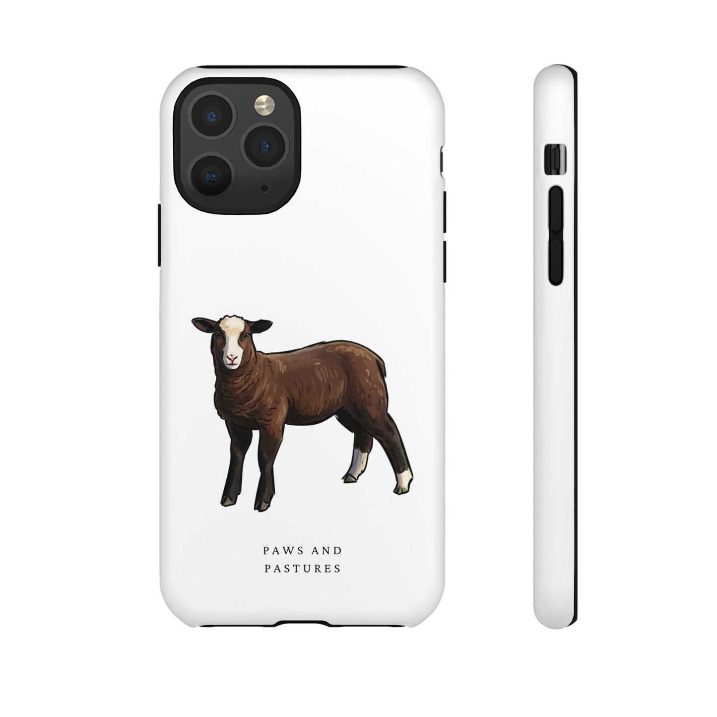Zwartble Phone Case — Brown Sheep Illustration "Paws and Pastures"