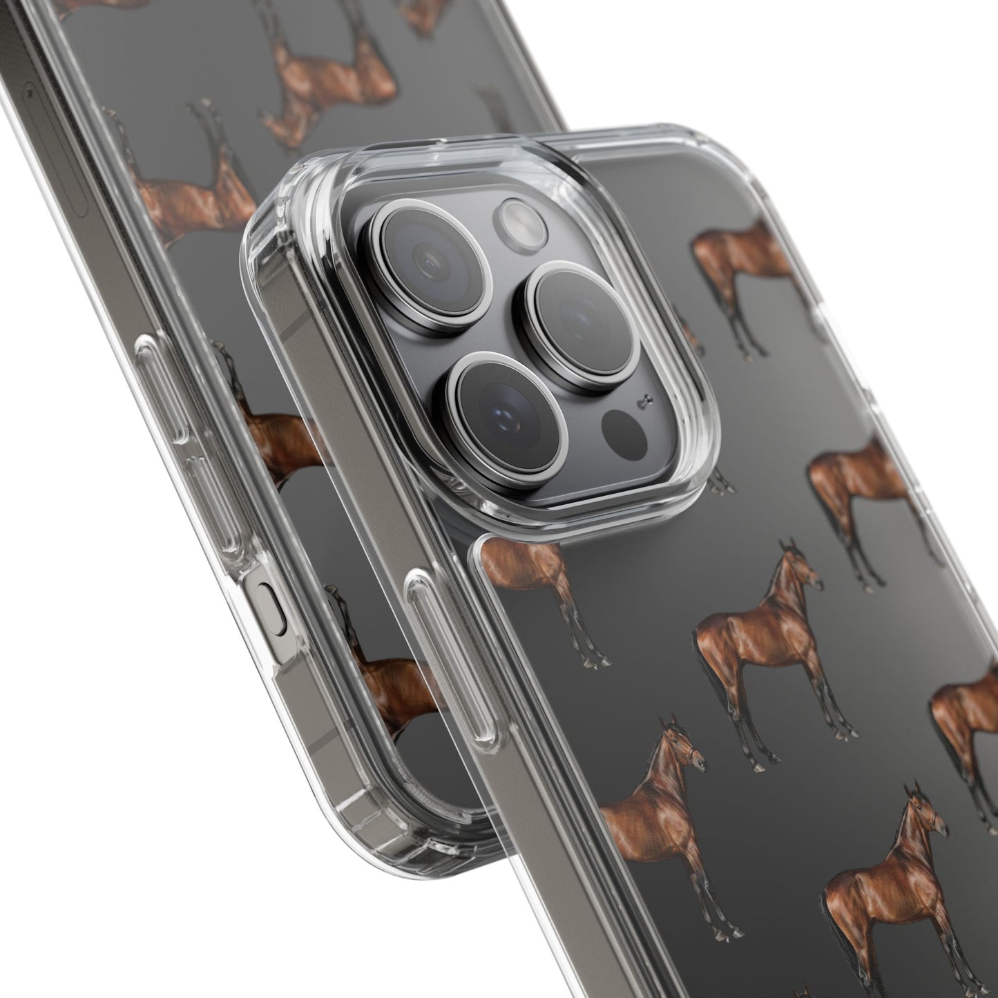 Horse Pattern Clear iPhone Case