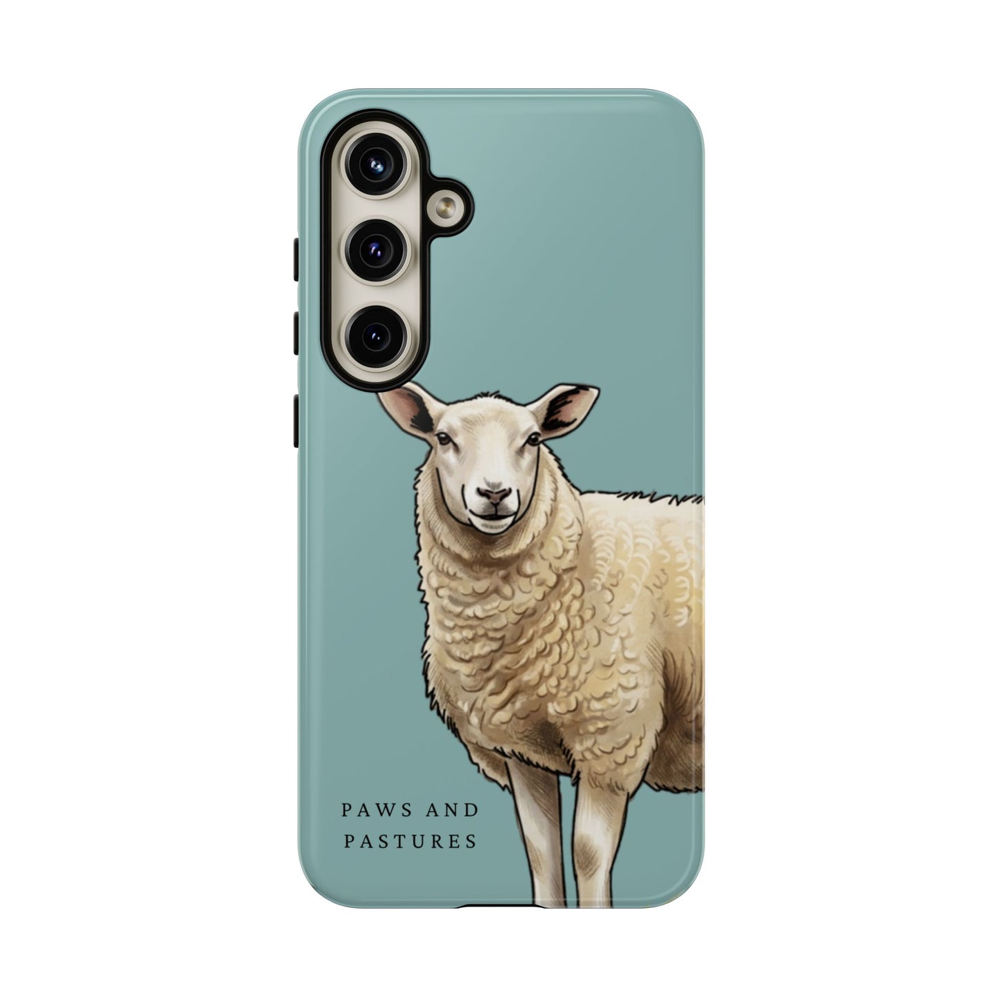 Teal Sheep Illustration Tough Phone Case