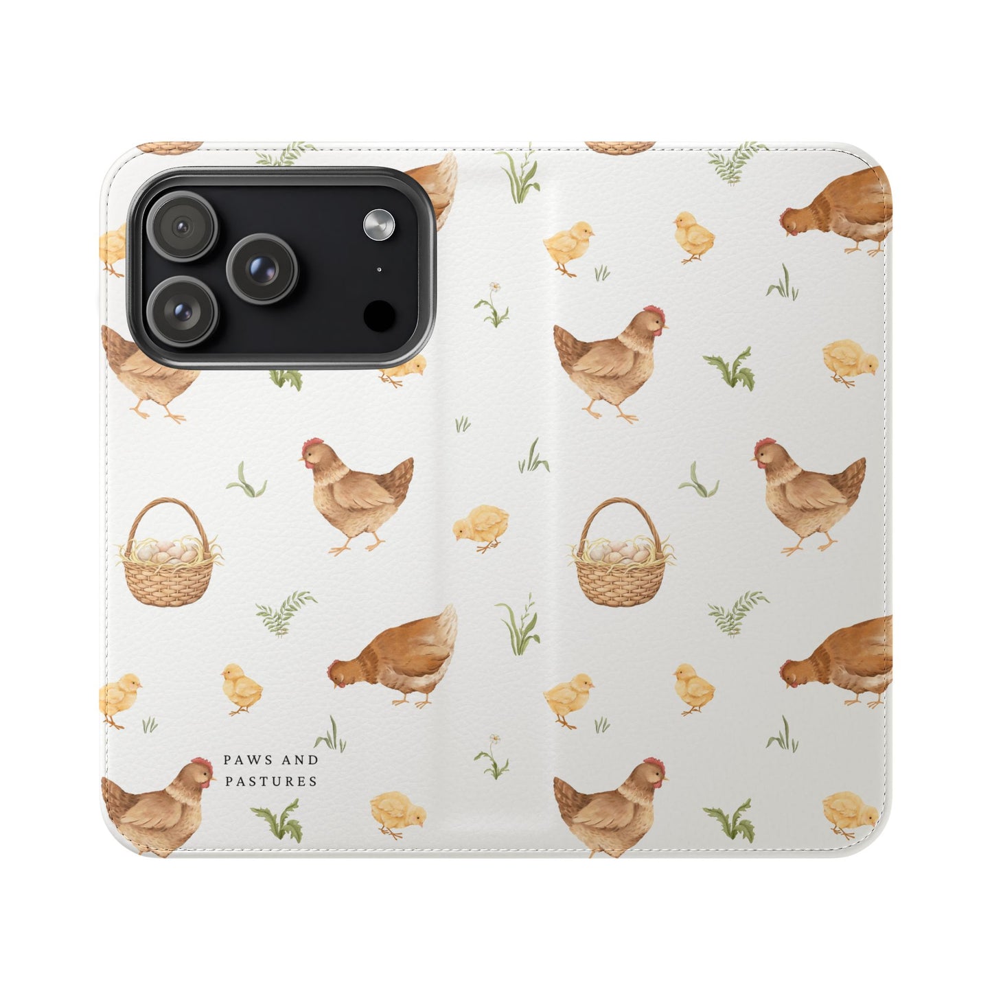 Flip Case – Watercolor Chickens & Baskets Phone Wallet Case