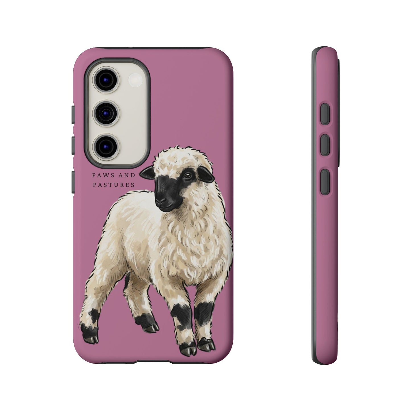 Pink Valais Blacknose Sheep Phone Case – 'Paws and Pastures' Cute Lamb Protective iPhone Cover