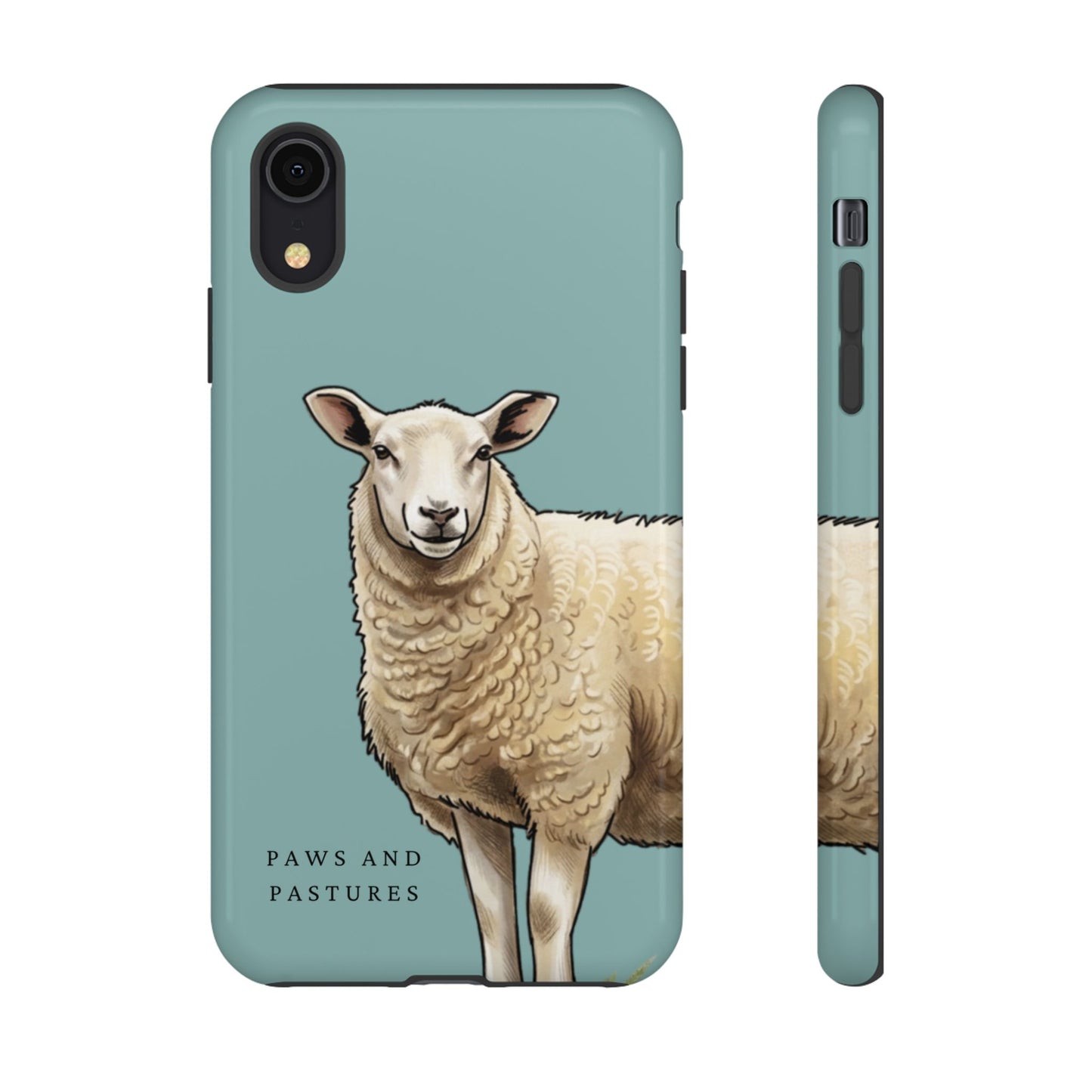 Teal Sheep Illustration Tough Phone Case