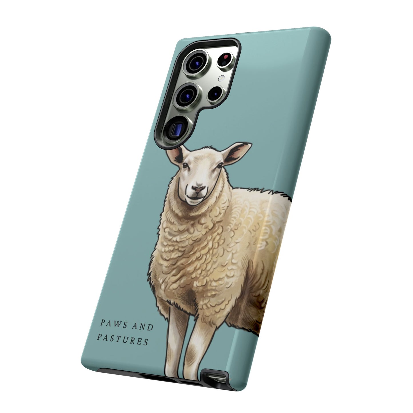 Teal Sheep Illustration Tough Phone Case