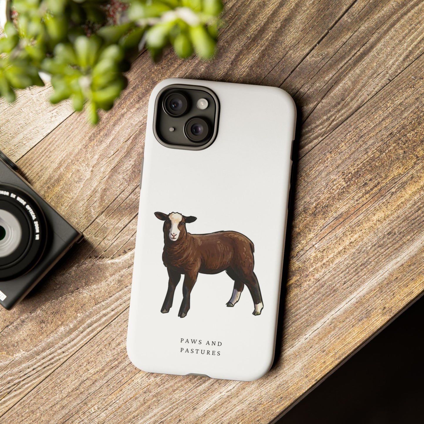 Zwartble Phone Case — Brown Sheep Illustration "Paws and Pastures"