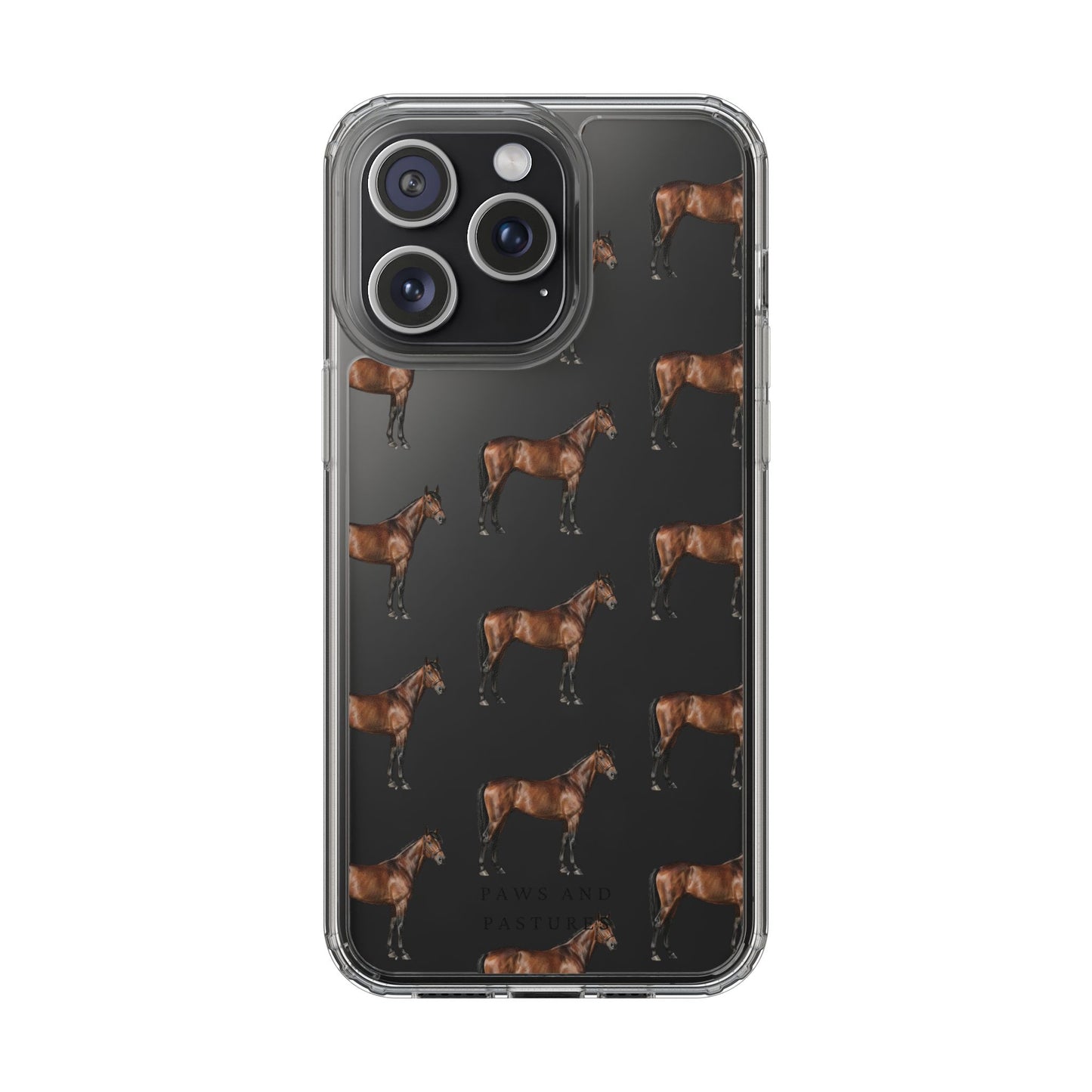 Horse Pattern Clear iPhone Case