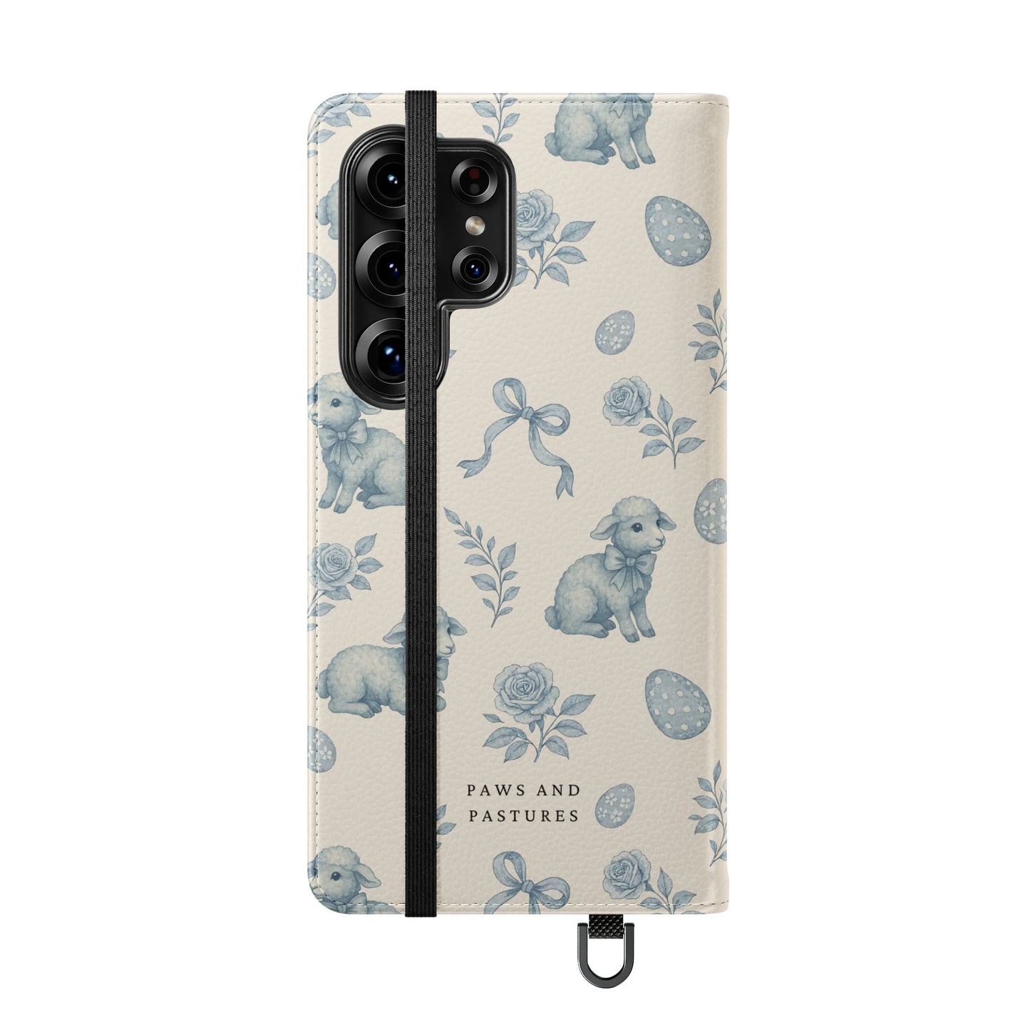 Flip Case — Pastel Blue Easter Lamb Pattern Phone Wallet