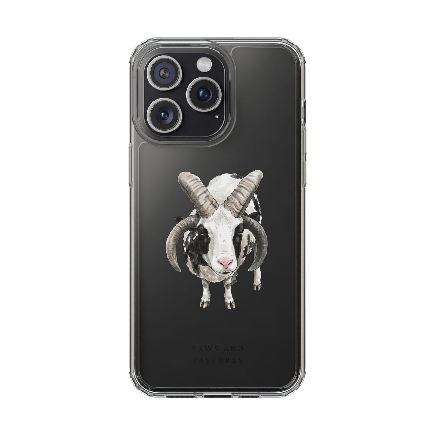 Jacob Sheep Clear Phone Case — Cute Goat Illustration Clear Case for Sheep Lovers