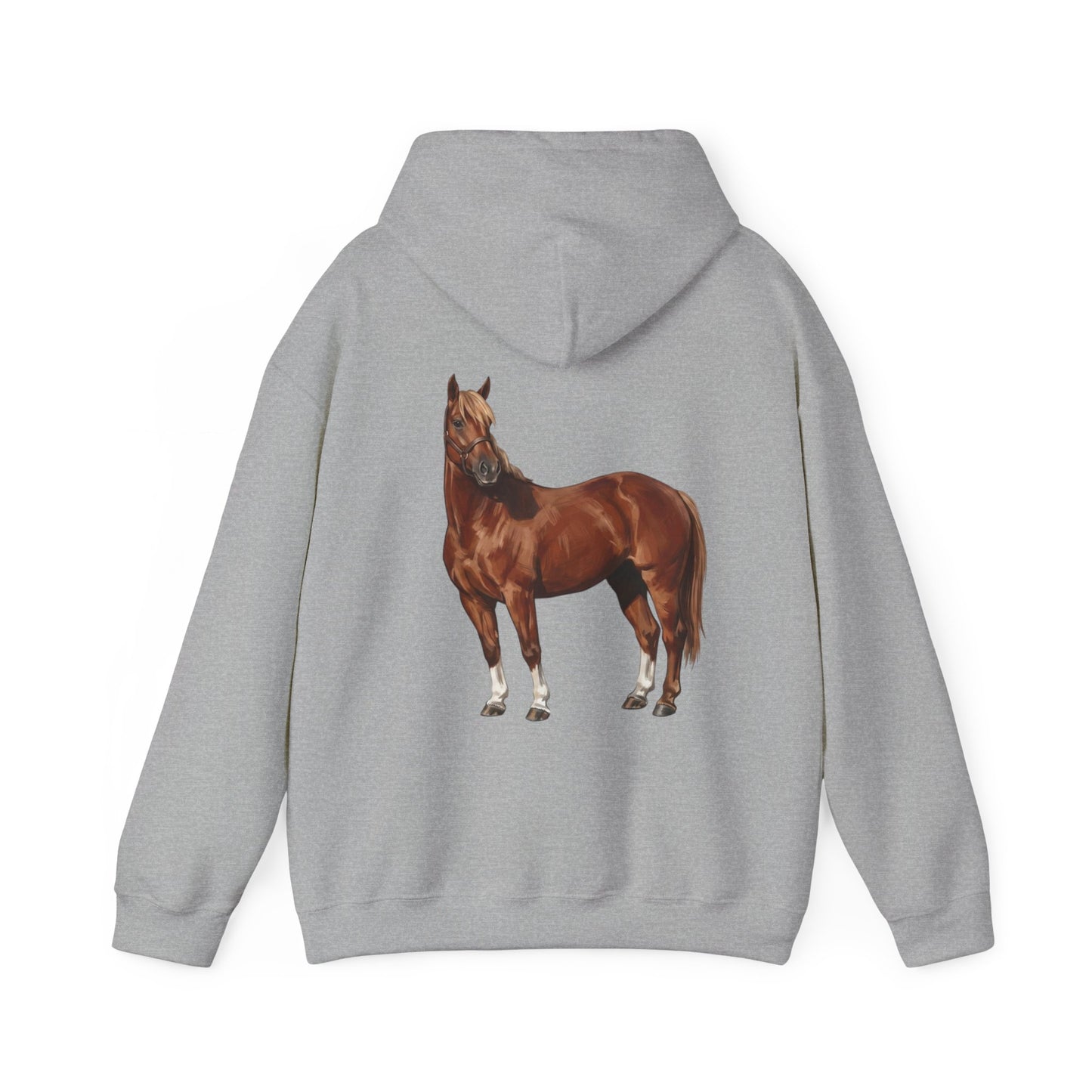 Horse Graphic Hoodie – Realistic Chestnut Stallion Back Print