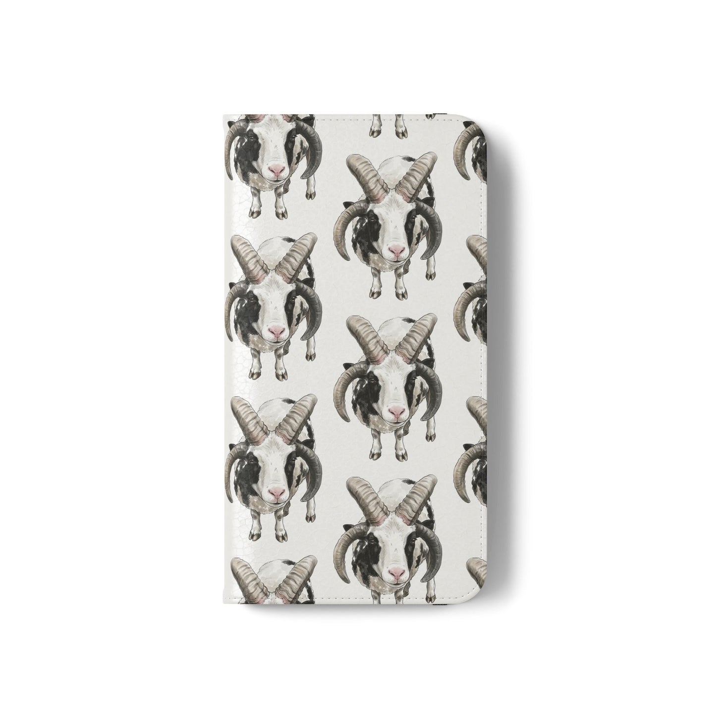 Jacob Sheep Pattern Flip Phone Case — Cute Farm Animal Wallet Cover