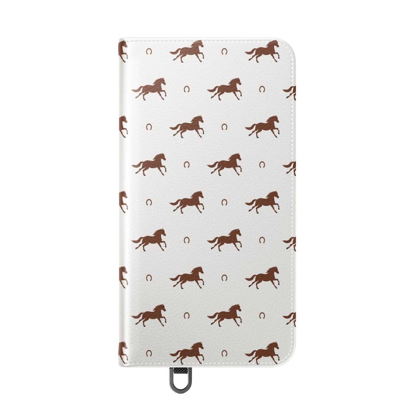 Horse Pattern Flip Case — Leather Wallet Phone Cover with Galloping Horses