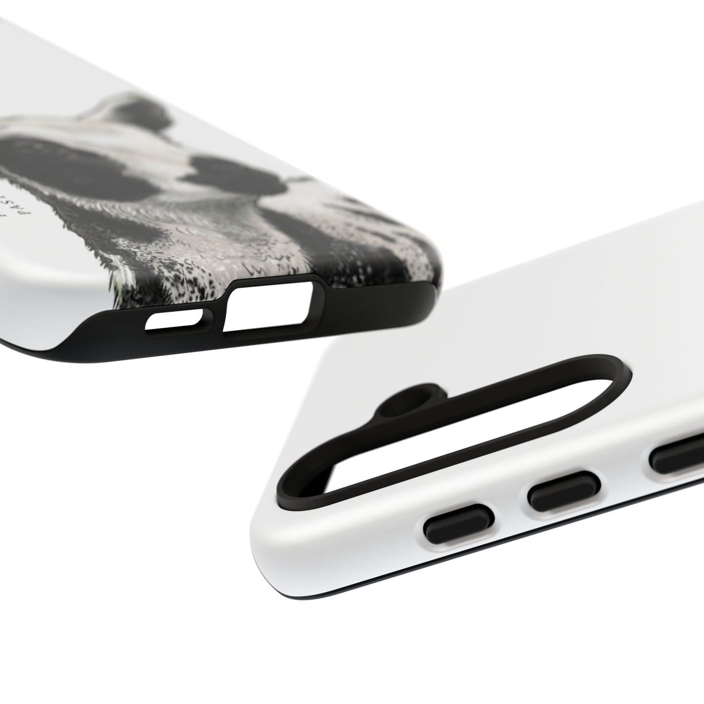 Dutch Spotted Sheep Portrait Phone Case - Black & White Lamb Illustration Protective Cover