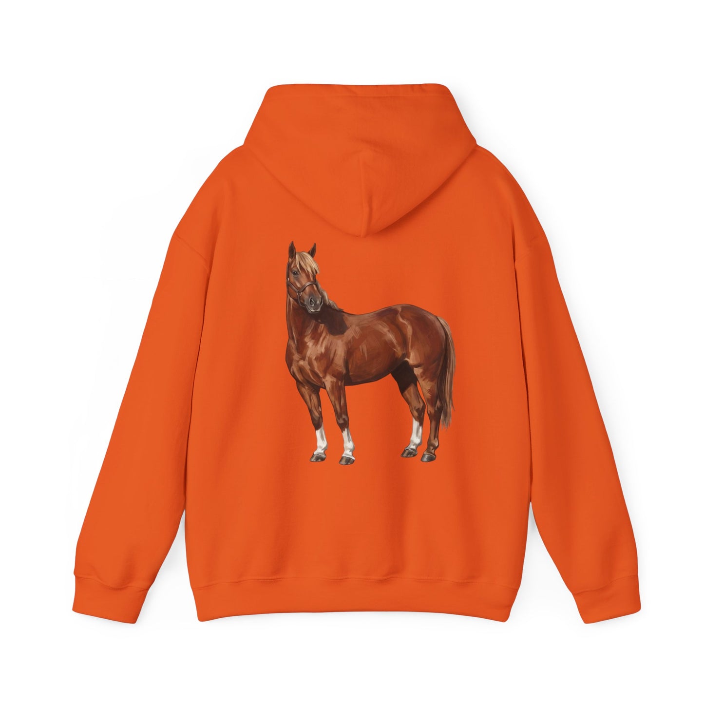Horse Graphic Hoodie – Realistic Chestnut Stallion Back Print