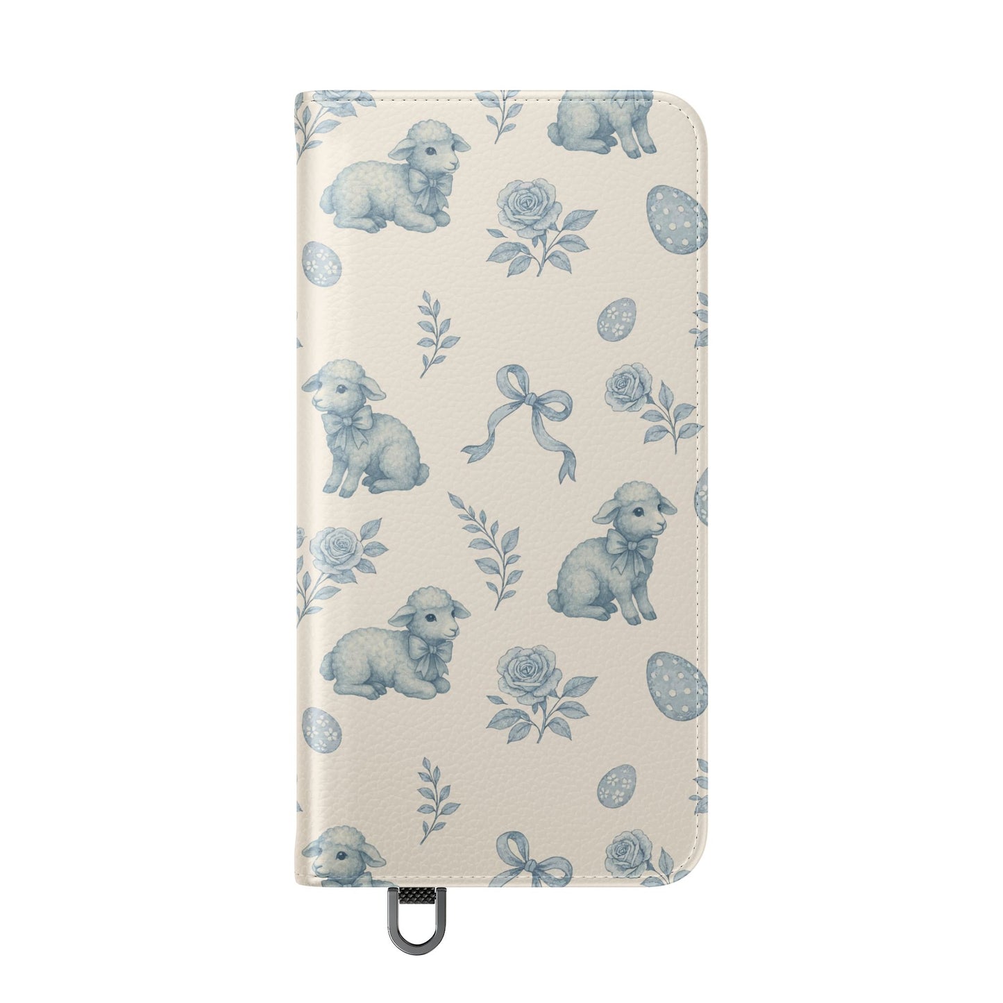 Flip Case — Pastel Blue Easter Lamb Pattern Phone Wallet