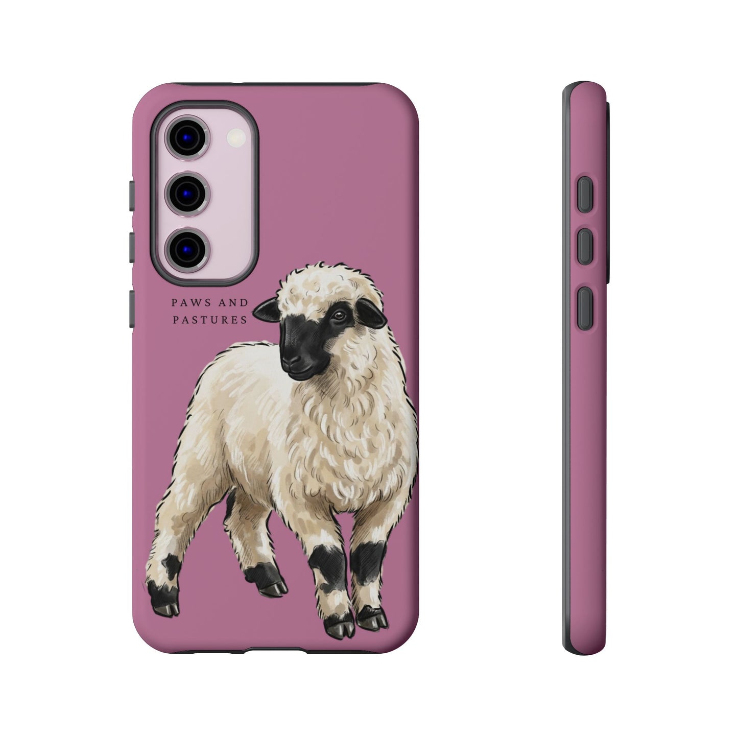 Pink Valais Blacknose Sheep Phone Case – 'Paws and Pastures' Cute Lamb Protective iPhone Cover