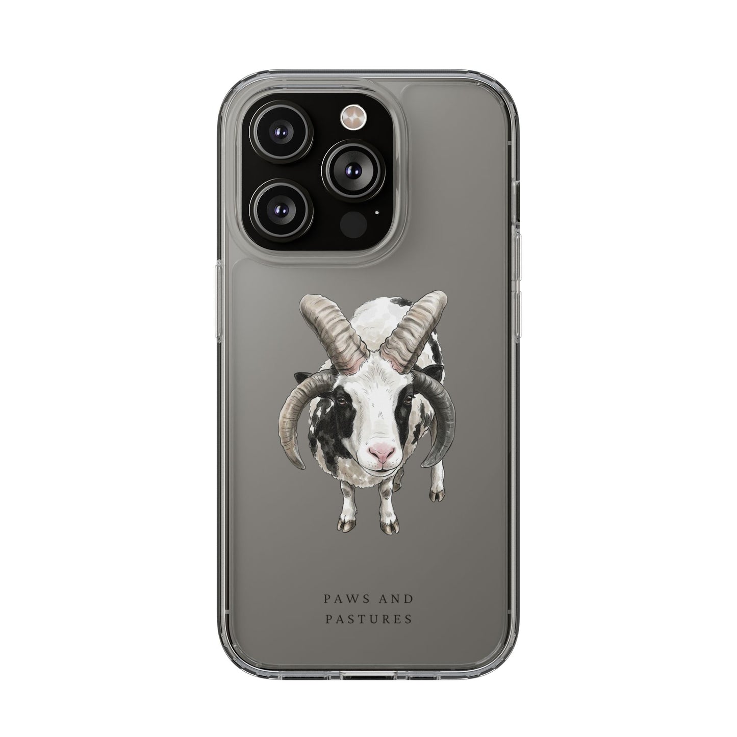 Jacob Sheep Clear Phone Case — Cute Goat Illustration Clear Case for Sheep Lovers