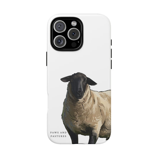 Suffolk Sheep Phone Case — Paws and Pastures Rustic Farm Animal iPhone Cover