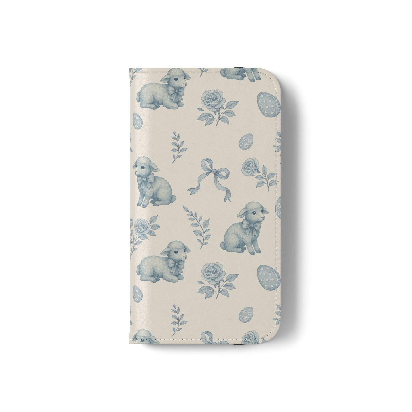 Flip Case — Pastel Blue Easter Lamb Pattern Phone Wallet