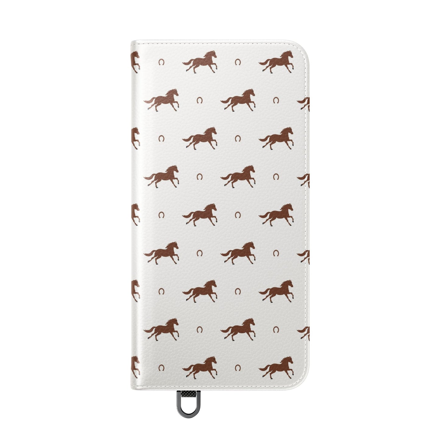 Horse Pattern Flip Case — Leather Wallet Phone Cover with Galloping Horses