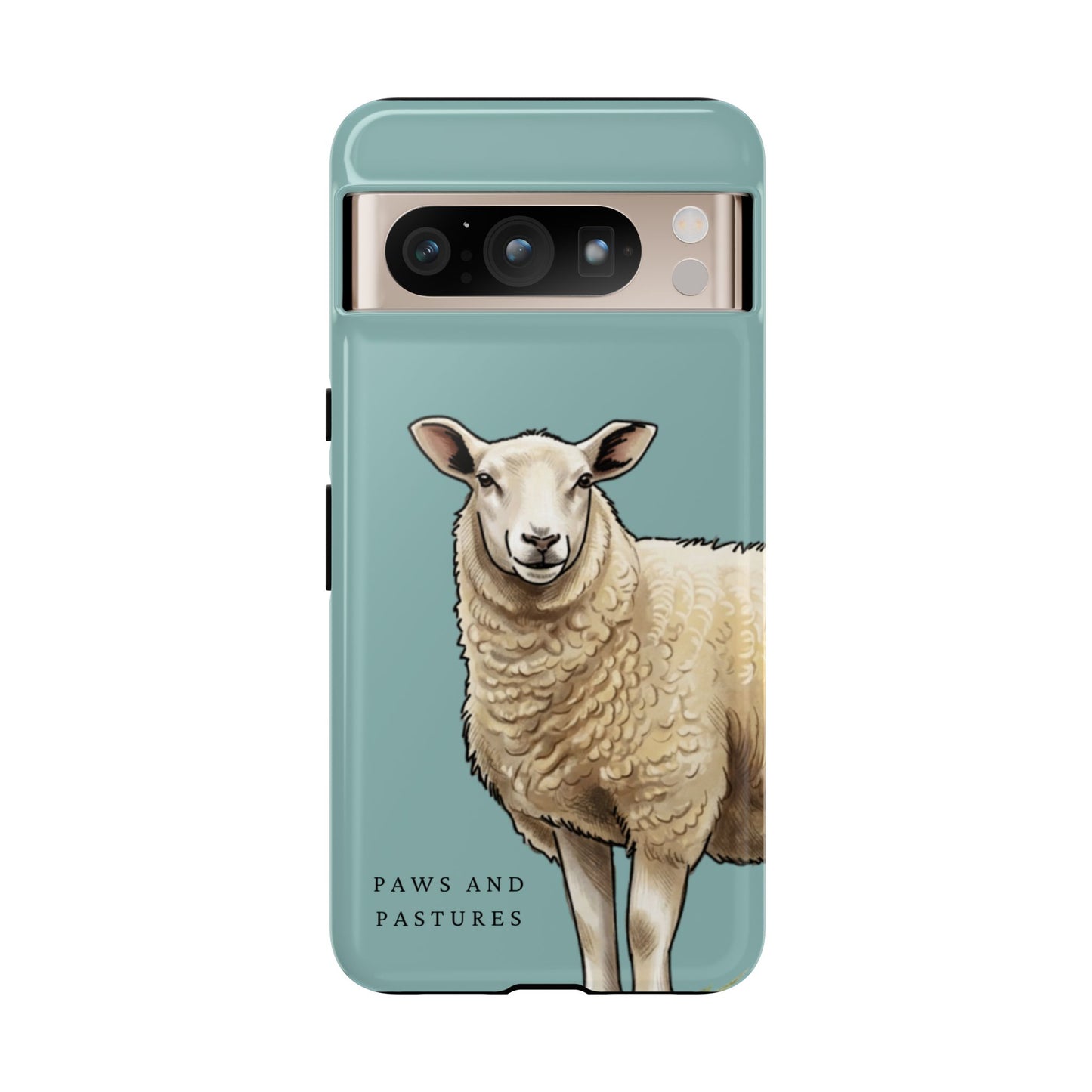 Teal Sheep Illustration Tough Phone Case