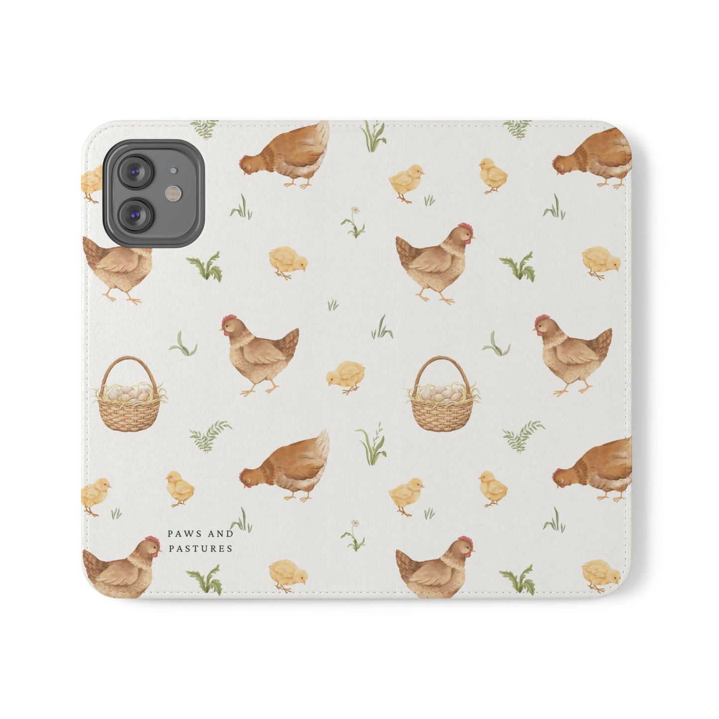 Flip Case – Watercolor Chickens & Baskets Phone Wallet Case