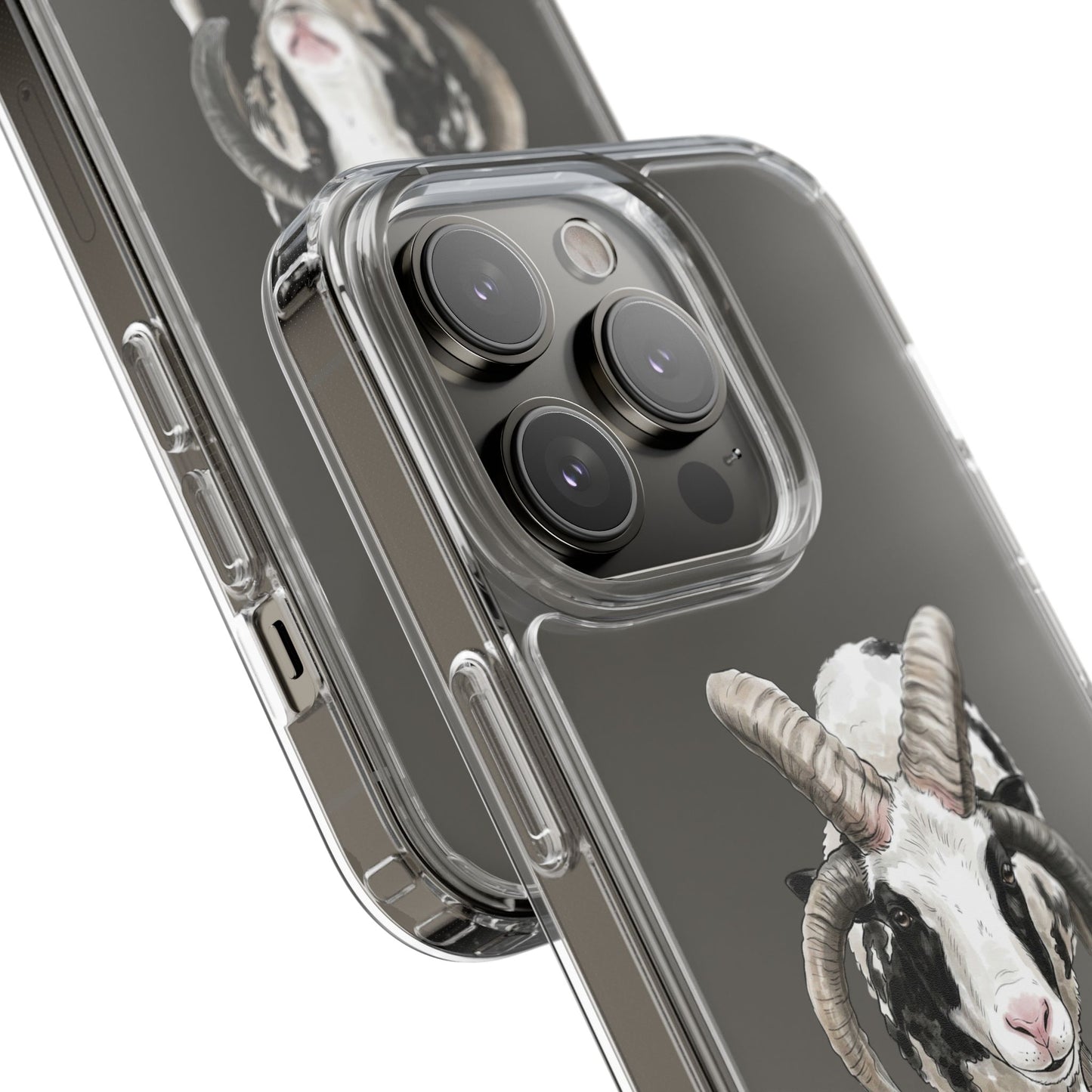 Jacob Sheep Clear Phone Case — Cute Goat Illustration Clear Case for Sheep Lovers