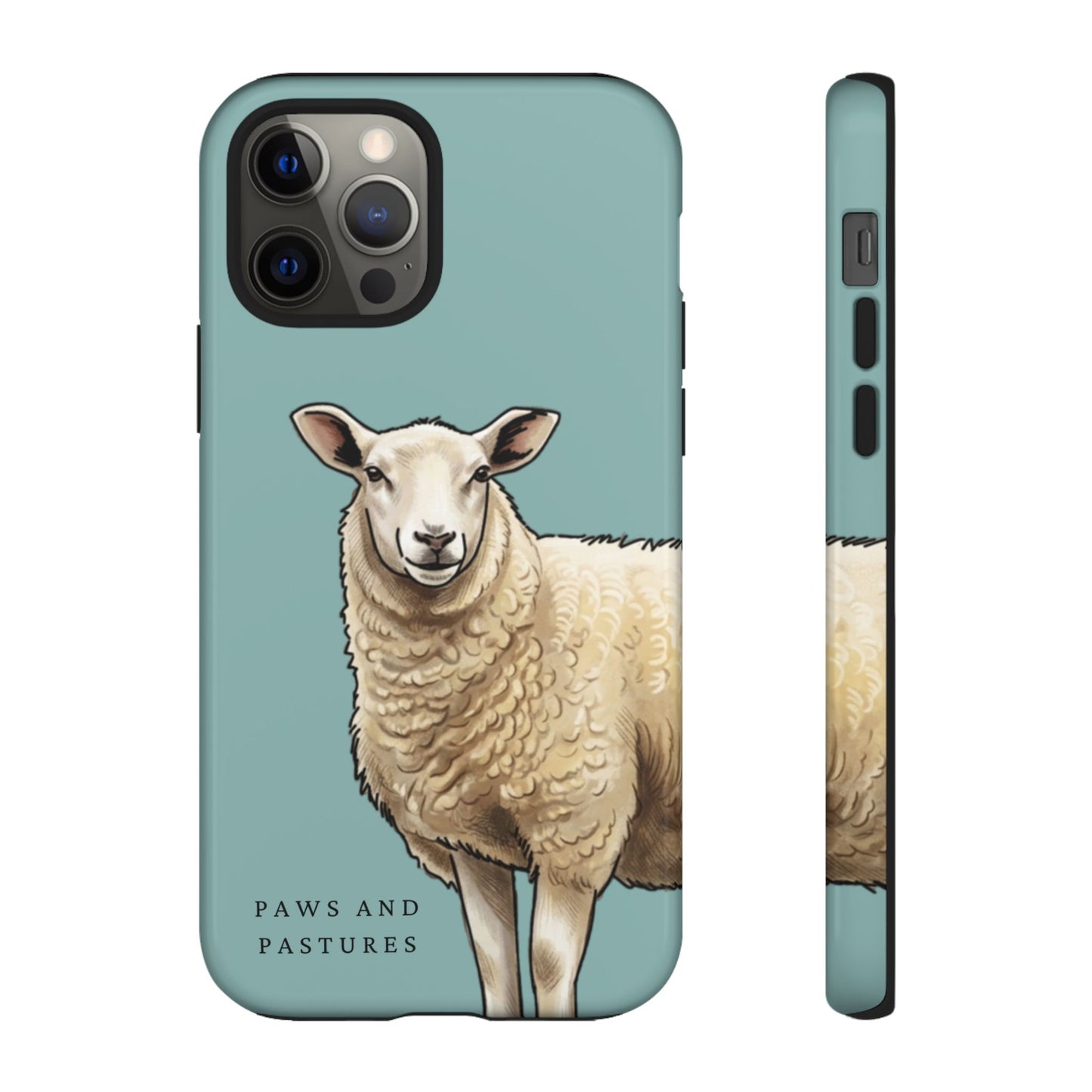 Teal Sheep Illustration Tough Phone Case