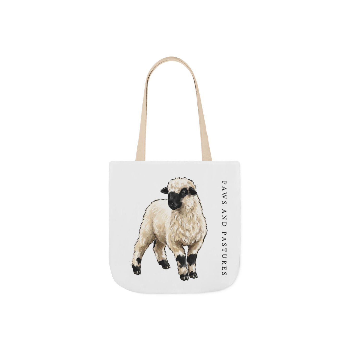 Valais Blacknose Sheep Illustration Canvas Tote Bag