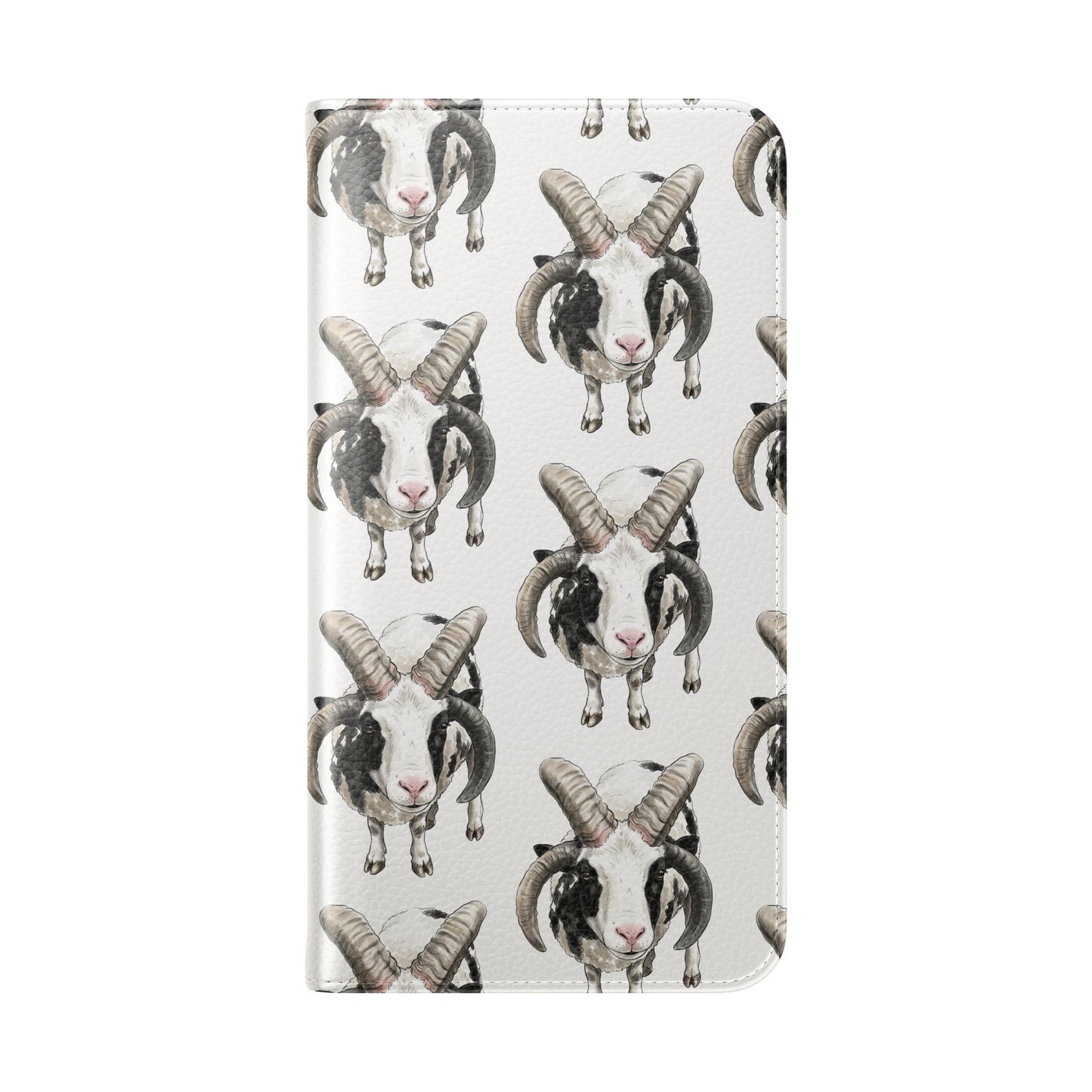 Jacob Sheep Pattern Flip Phone Case — Cute Farm Animal Wallet Cover