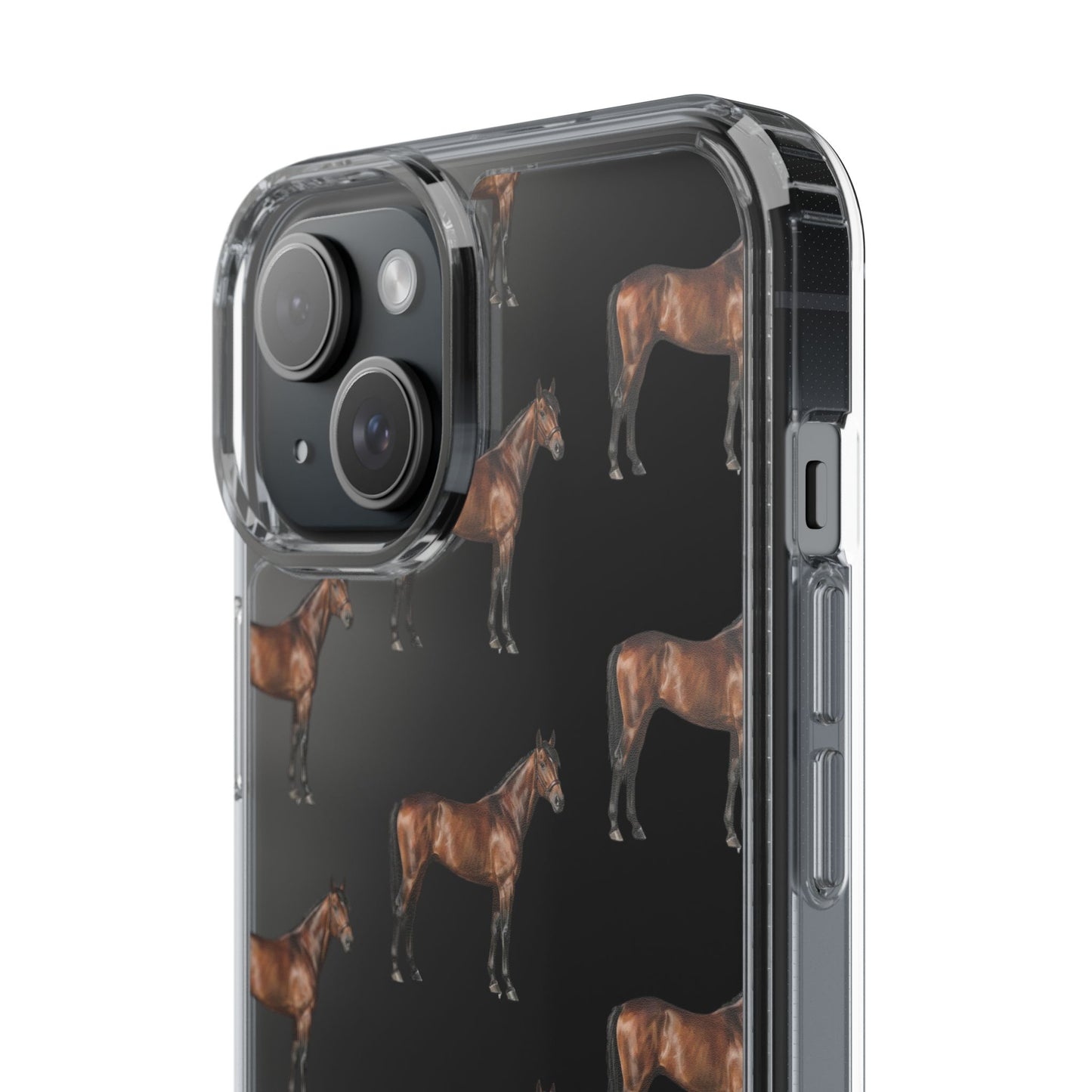 Horse Pattern Clear iPhone Case