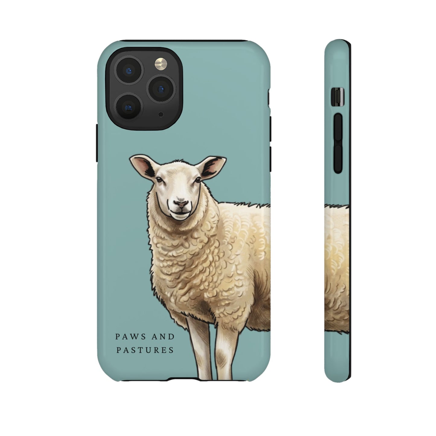 Teal Sheep Illustration Tough Phone Case