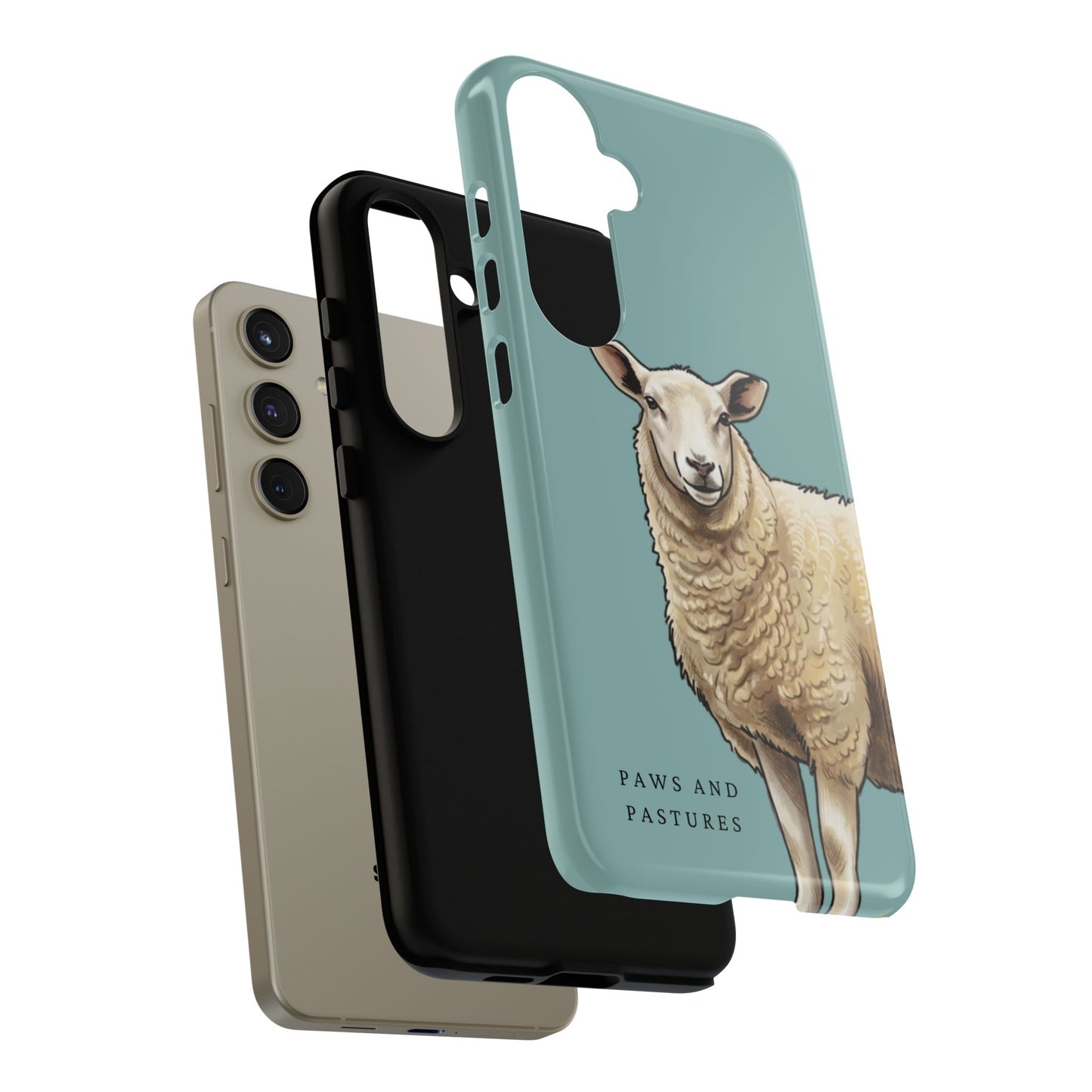 Teal Sheep Illustration Tough Phone Case