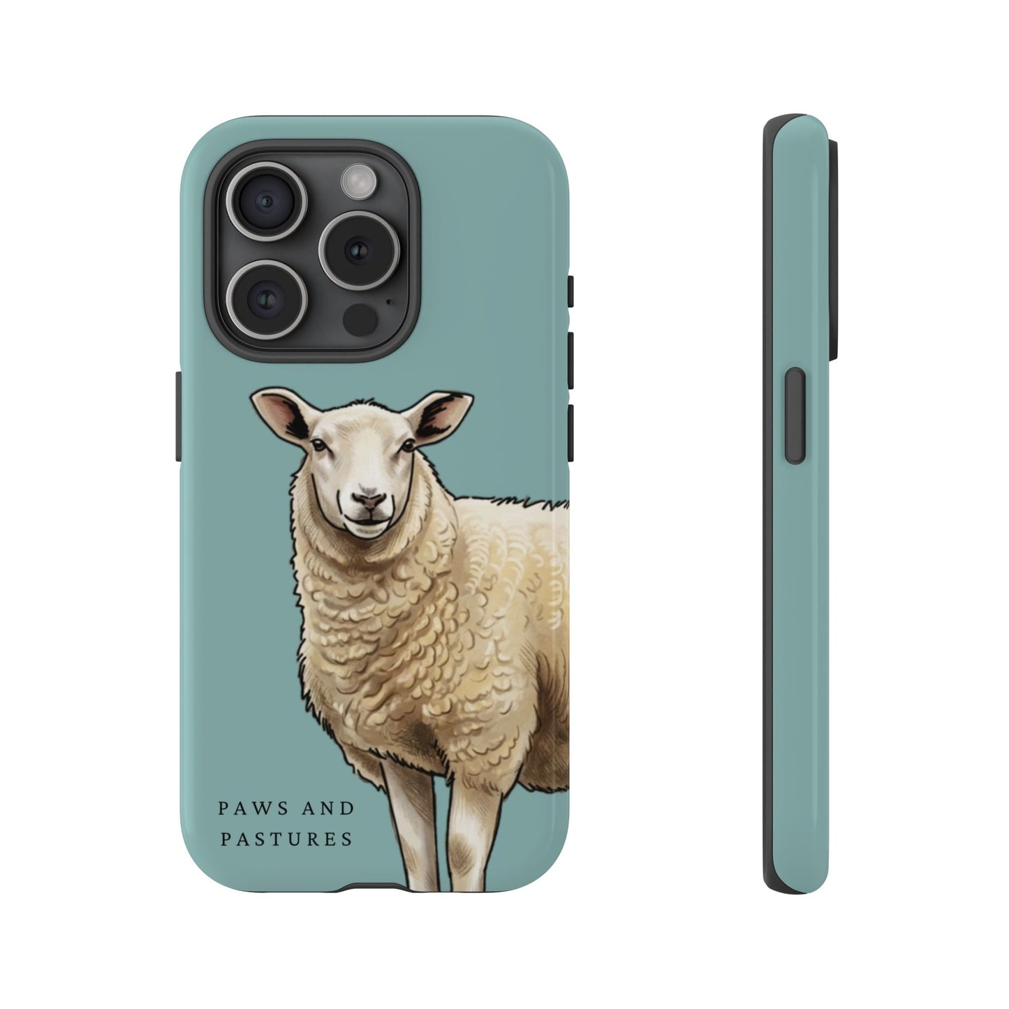 Teal Sheep Illustration Tough Phone Case