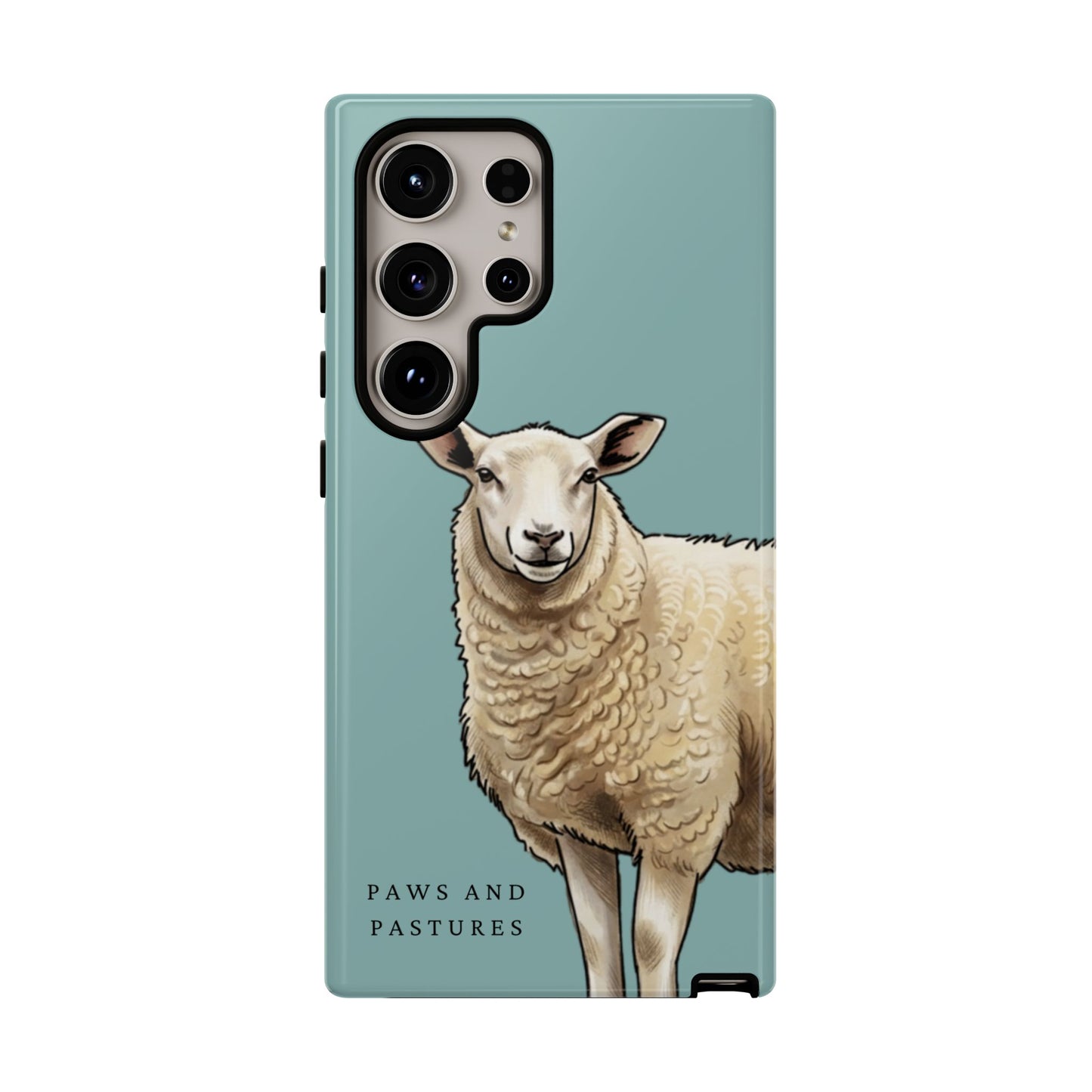 Teal Sheep Illustration Tough Phone Case