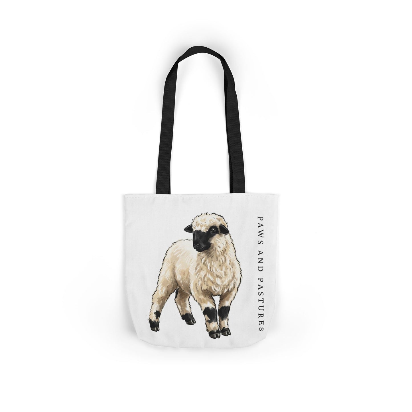 Valais Blacknose Sheep Illustration Canvas Tote Bag