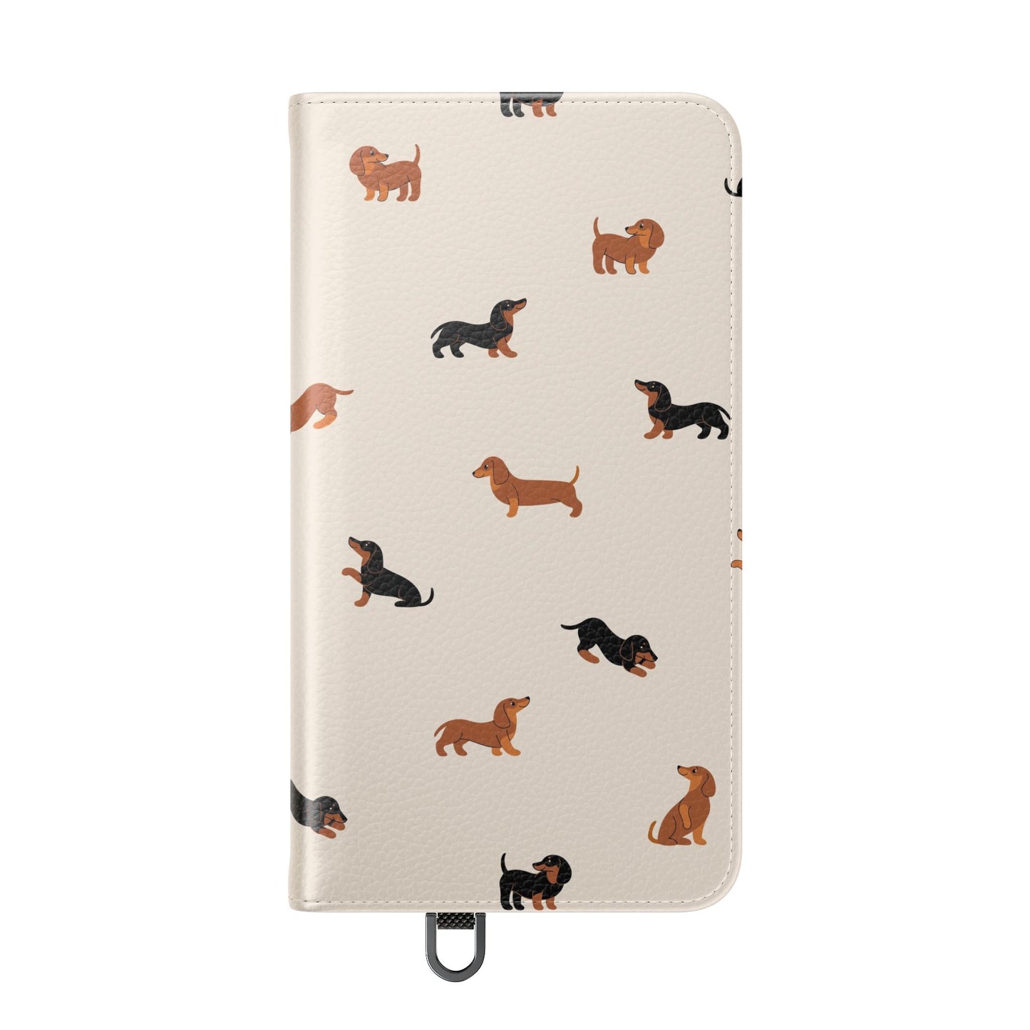 Dachshund Pattern Flip Phone Case — Wallet Folio with Card Slots
