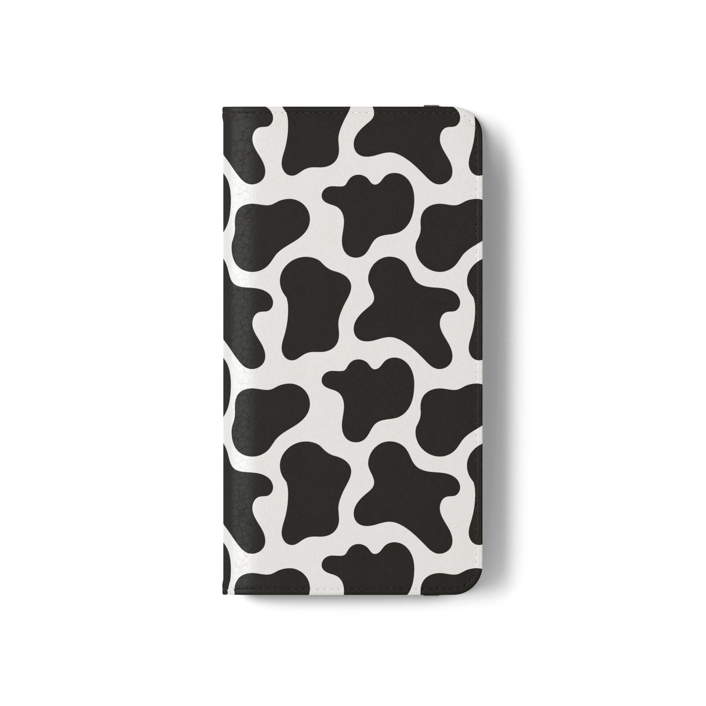 Cow Print Flip Phone Case — Black & White Wallet Flip Case