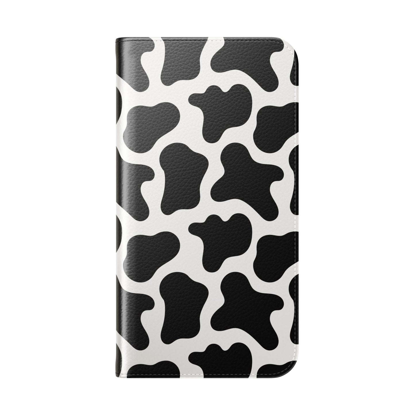 Cow Print Flip Phone Case — Black & White Wallet Flip Case