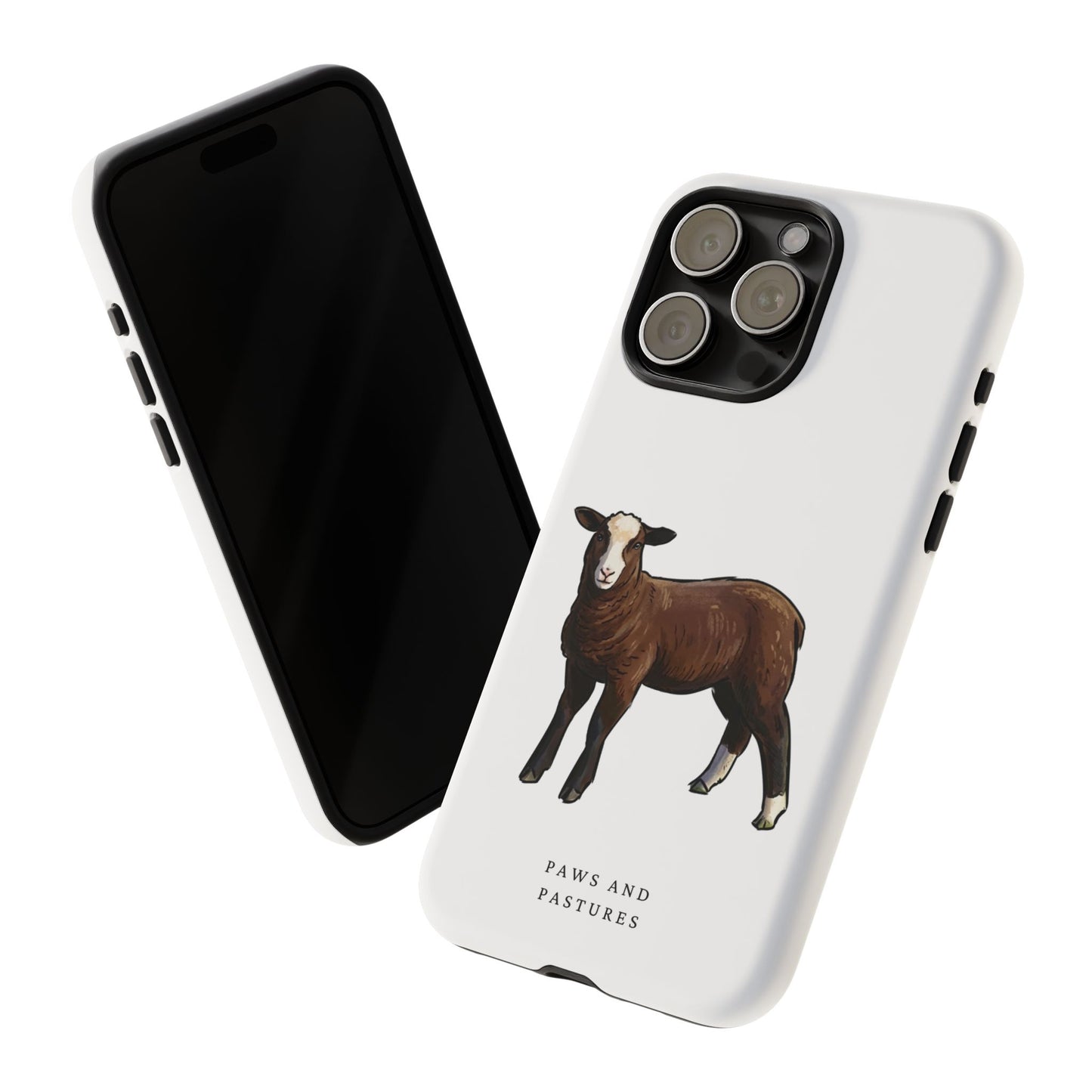 Zwartble Phone Case — Brown Sheep Illustration "Paws and Pastures"