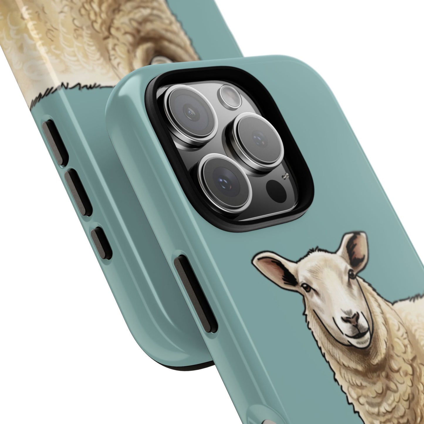 Teal Sheep Illustration Tough Phone Case