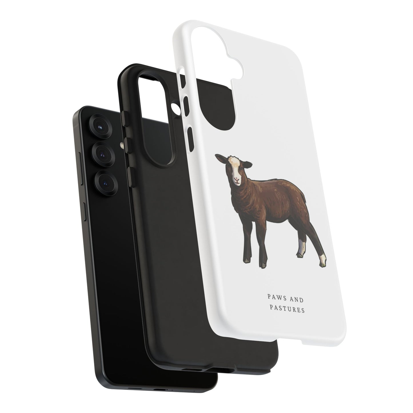 Zwartble Phone Case — Brown Sheep Illustration "Paws and Pastures"