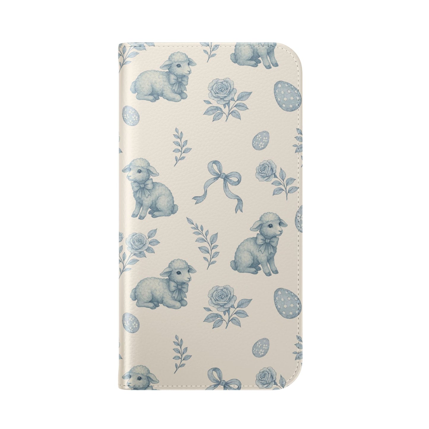 Flip Case — Pastel Blue Easter Lamb Pattern Phone Wallet