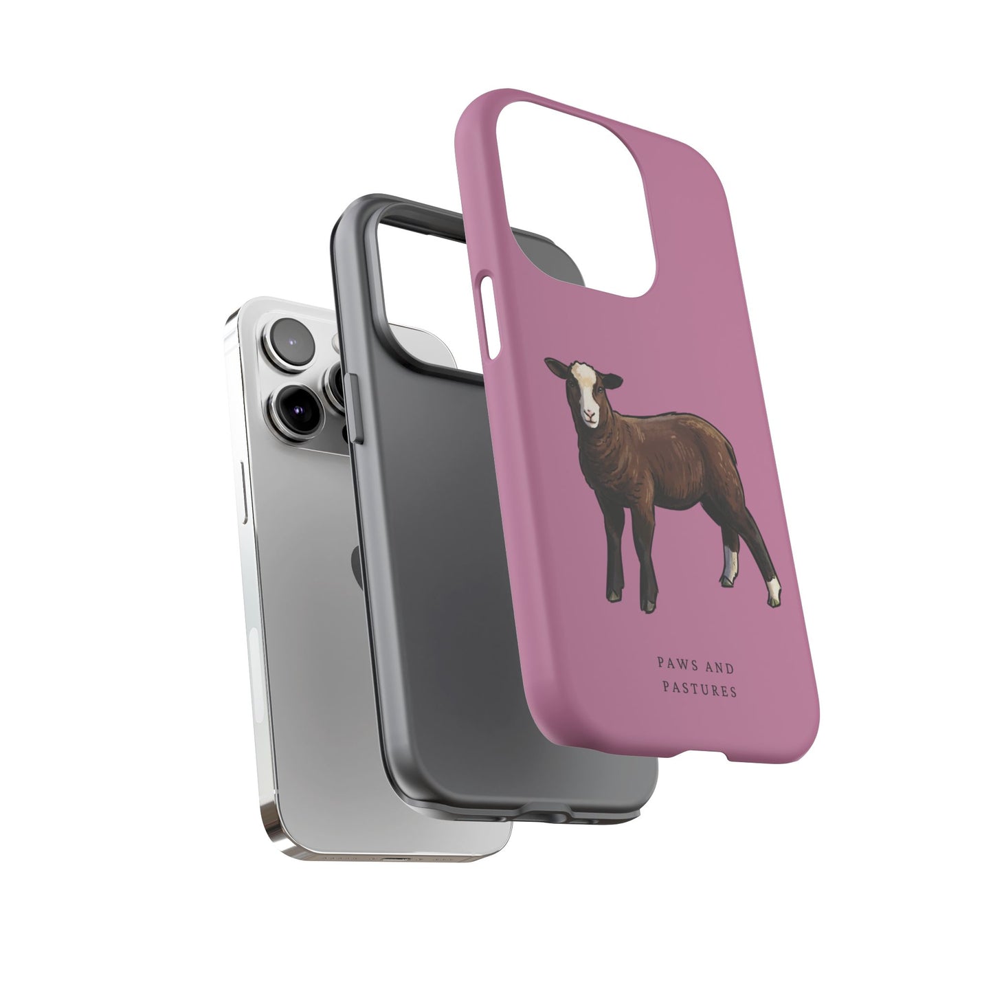 Zwartble Phone Case — Brown Sheep Illustration "Paws and Pastures"