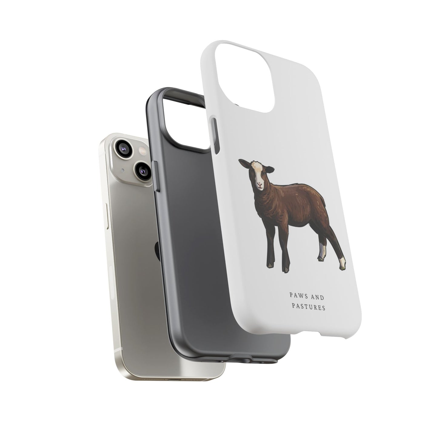 Zwartble Phone Case — Brown Sheep Illustration "Paws and Pastures"