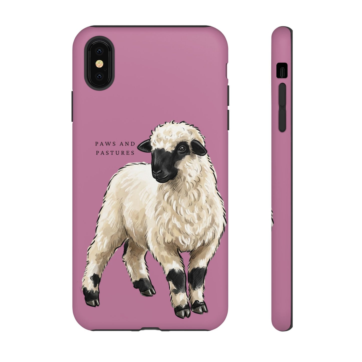 Pink Valais Blacknose Sheep Phone Case – 'Paws and Pastures' Cute Lamb Protective iPhone Cover