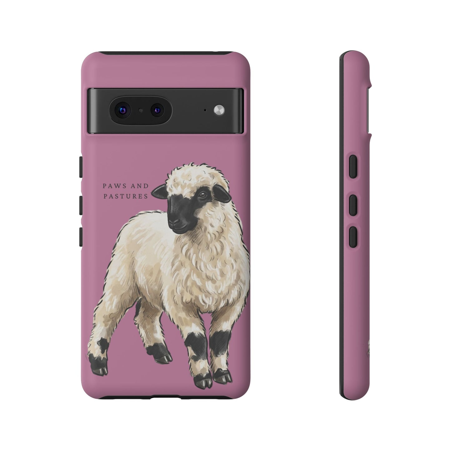 Pink Valais Blacknose Sheep Phone Case – 'Paws and Pastures' Cute Lamb Protective iPhone Cover